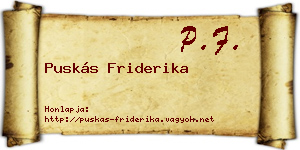 Puskás Friderika névjegykártya